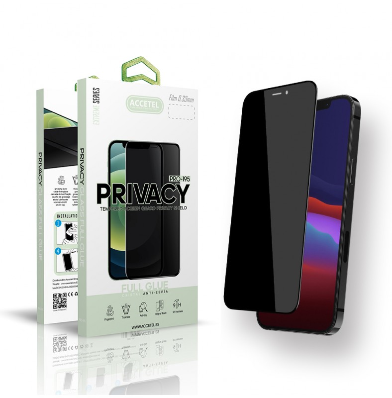 Protector de pantalla cobertura total cristal templado iPhone 12 Mini Negro  - Comprar online